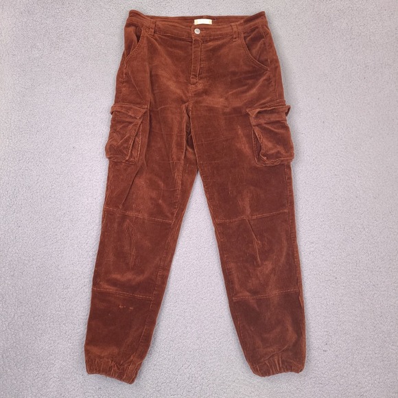 Altar'd State Pants - Altard State Women's Corduroy Pants Size 27‎ Rust Orange Cargo Elastic Ankle